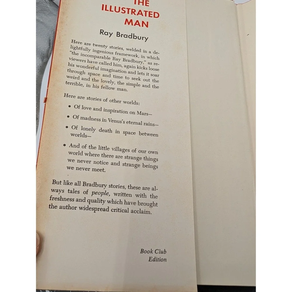 Ray Bradbury The Illustrated Man Hardcover Book Club Edition 1951 Vintage